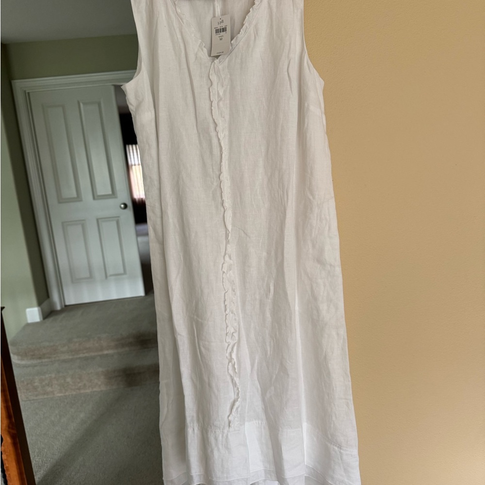 J. Jill White Sleeveless Linen Maxi Dress
